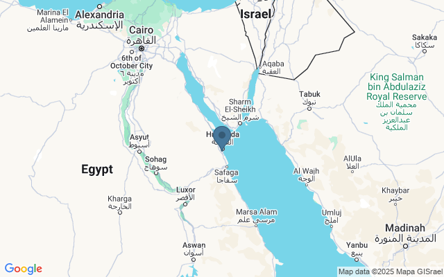 Kaart met locatie Duiken in Hurghada